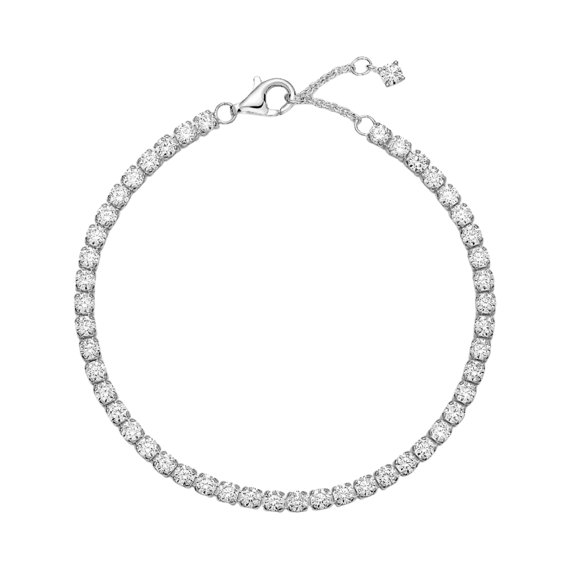 Sparkling Pandora Tennis Bracelet in Silver - Bijuvera