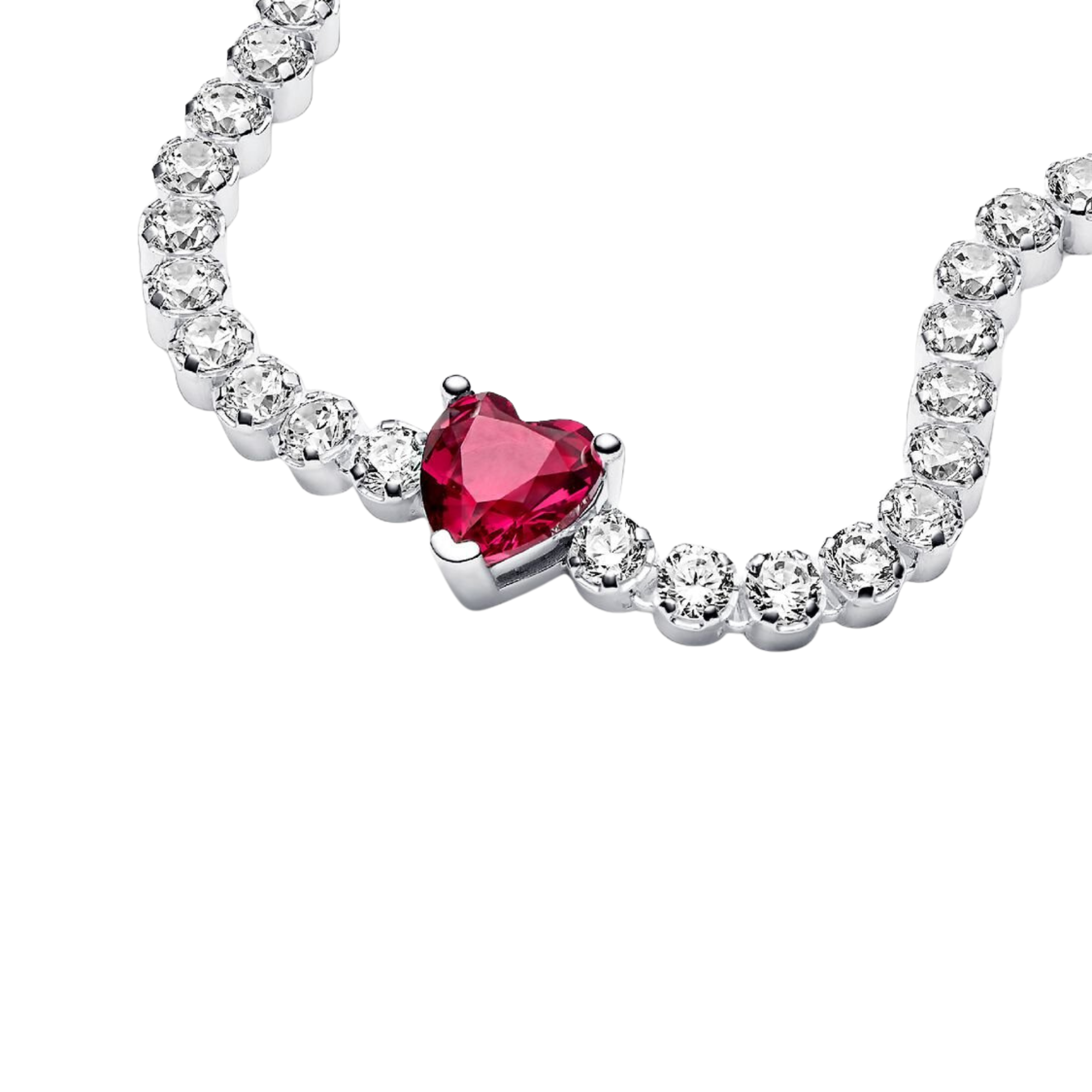Pandora Red Sparkling Heart Tennis Bracelet - Bijuvera