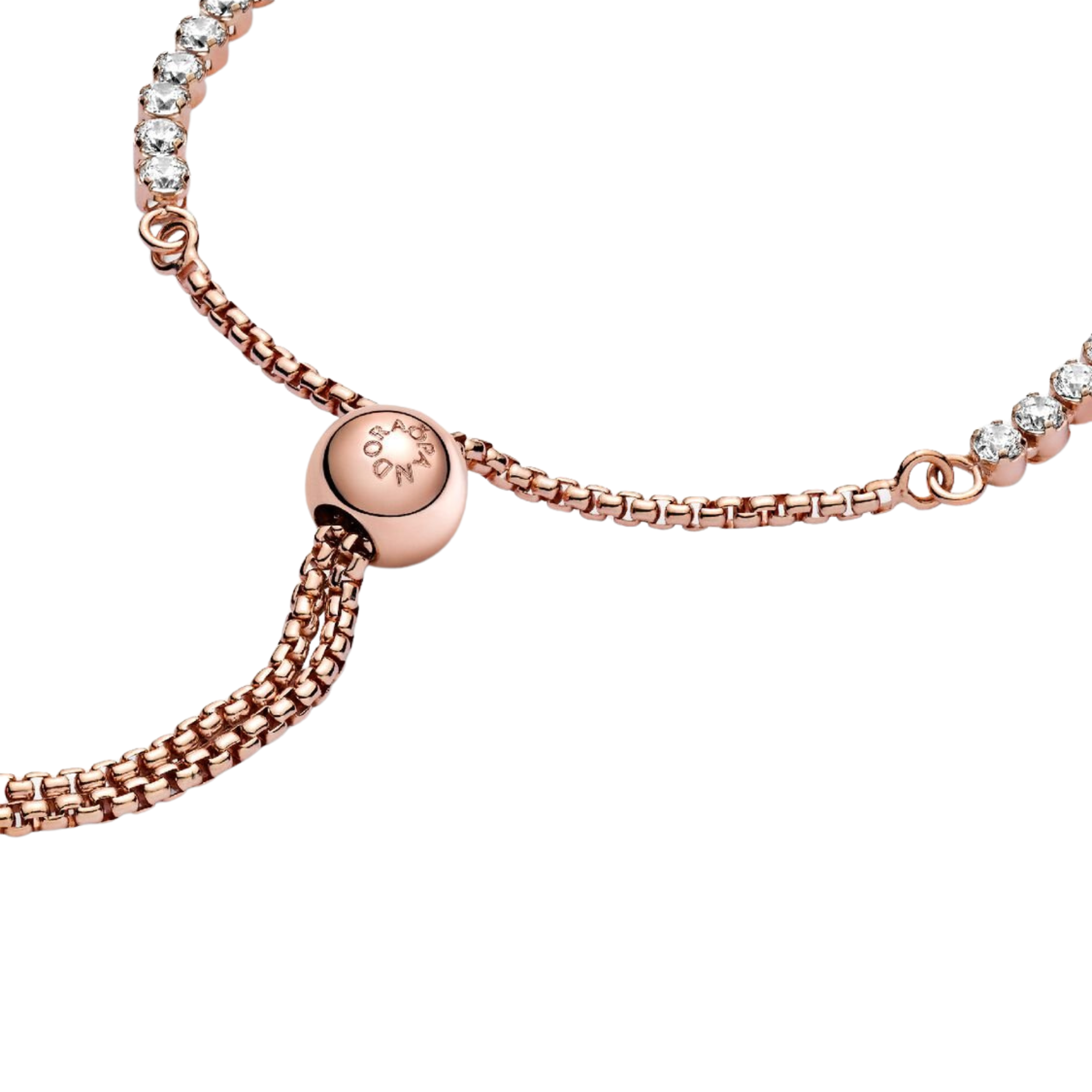 Pandora Tennis Armband Glanzend Verstelbaar in Roze Goud - Bijuvera