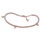 Pandora Tennis Armband Druppels met Glitters in Roze Goud - Bijuvera