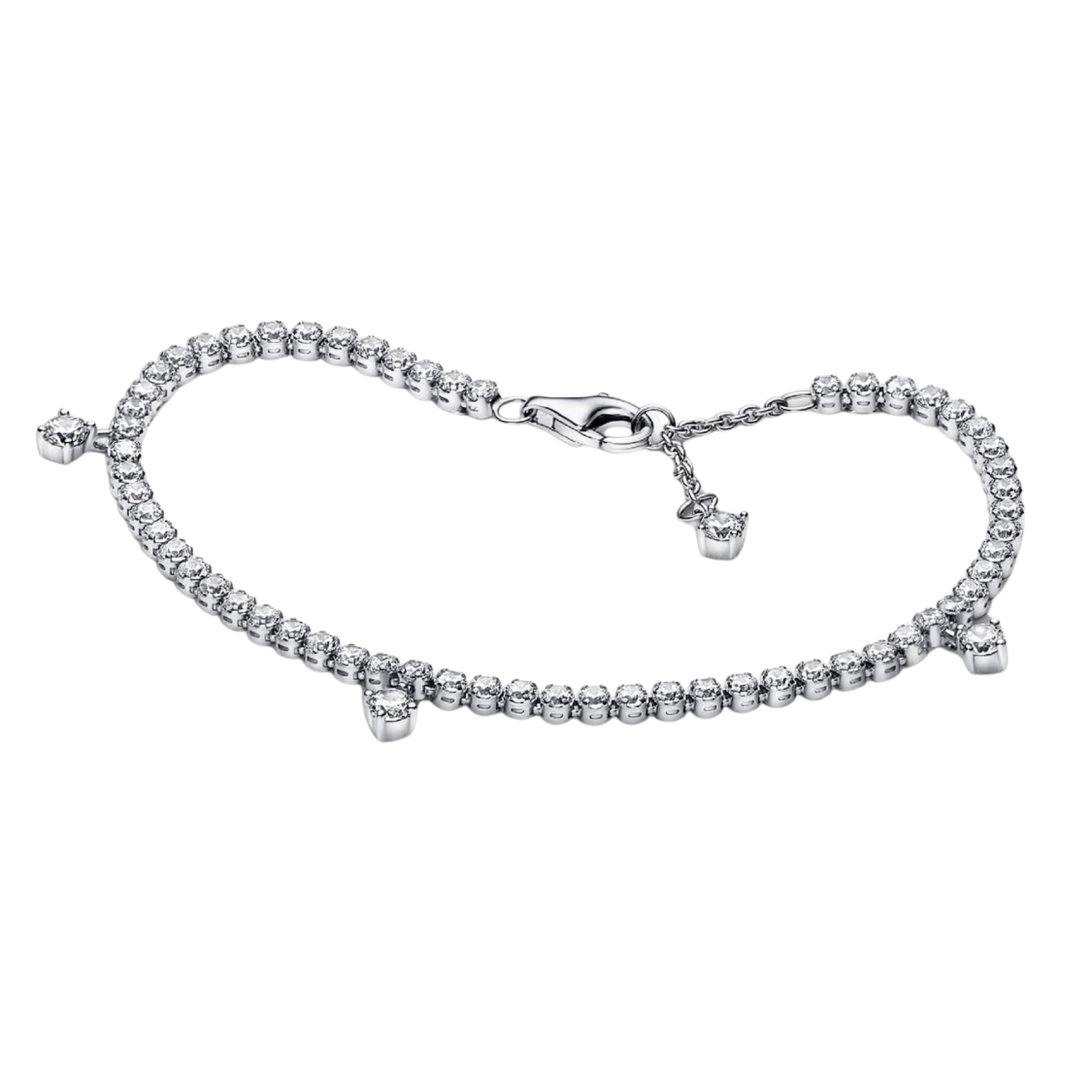 Pulsera Pandora Tenis Gotas Brillantes en Plata - Bijuvera