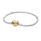 Pandora Slangenketting Armband met Hartsluiting in Goudkleur - Bijuvera