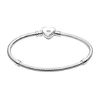 Bracelet Pandora en maillons cœur en or bombé - Bijuvera