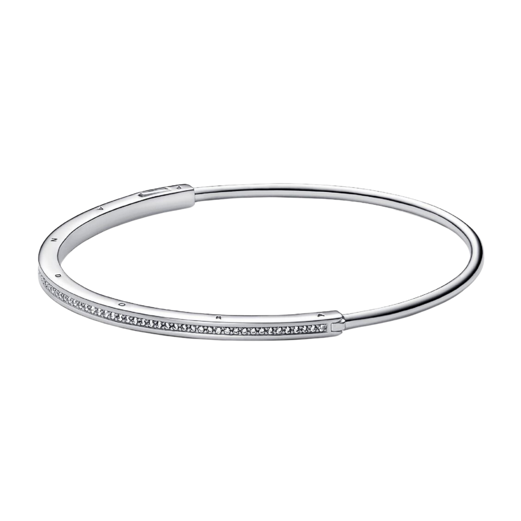Pulsera Pandorae Rígida Pandora Signature I-D Pavé - Bijuvera