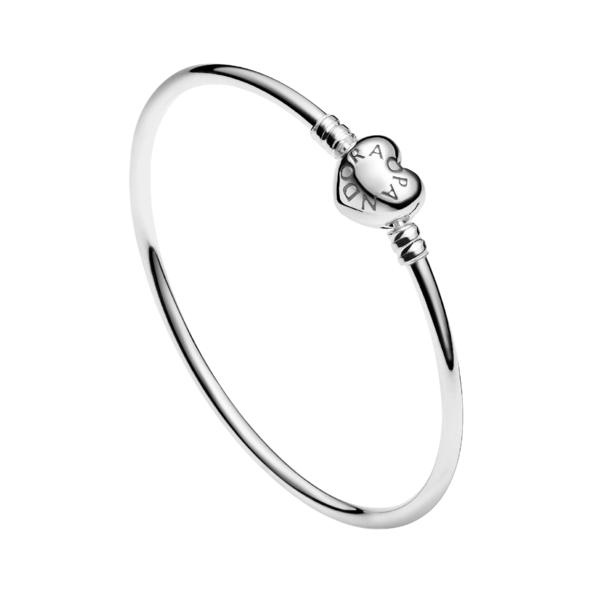 Pulsera Pandora rígida Moments en plata de ley con cierre Corazón para charms - Bijuvera