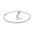 Bracciale Pandora rosa e trasparente brillante con chiusura scorrevole - Bijuvera