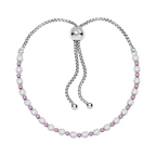 Bracciale Pandora rosa e trasparente brillante con chiusura scorrevole - Bijuvera