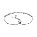 Bracciale Pandora rosa e trasparente brillante con chiusura scorrevole - Bijuvera