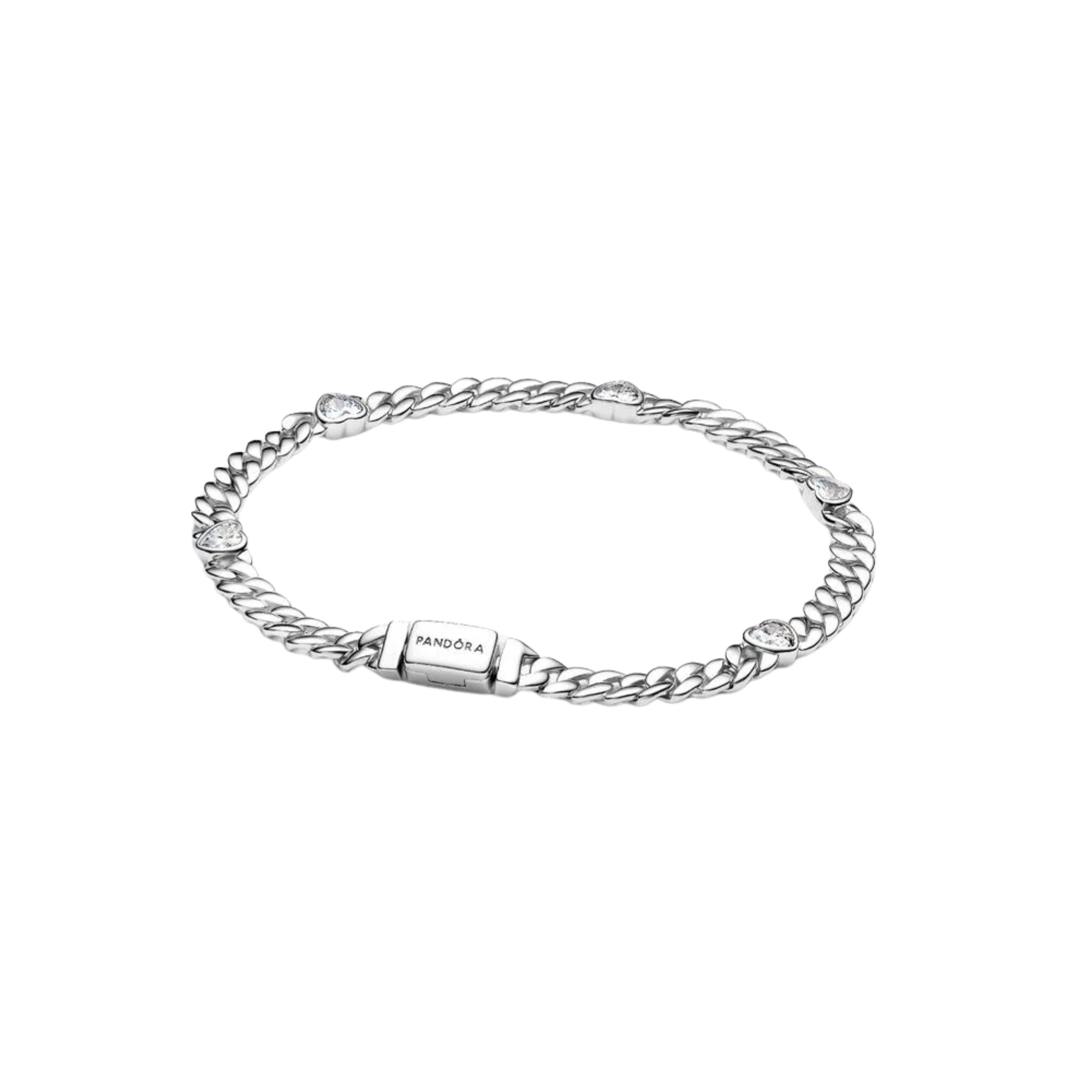 Pulsera Pandora de Cadena Cubana Corazón  - Bijuvera