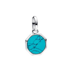 Pandora ME Mini-Charm gravierbares Medaillon Türkis aus Sterling-Silber