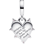 Charm Pandora Pendentif Double Amitié Opalescent en Argent Sterling