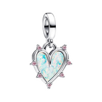 Charm Pandora Pendentif Double Amitié Opalescent en Argent Sterling