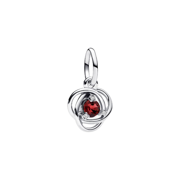 Charm Pandora Colgante Círculo Eternity Rojo – Plata de Primera Ley