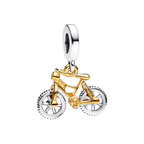 Charm Colgante Pandora Ruedas de Bicicleta en Dos Tonos con Plata de Primera Ley