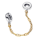 Chaîne de sécurité Pandora allongée en argent sterling 925 avec revêtement en couleur or