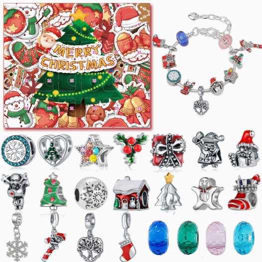Calendario Adviento Joyas Árbol Merry Christmas Multicolor