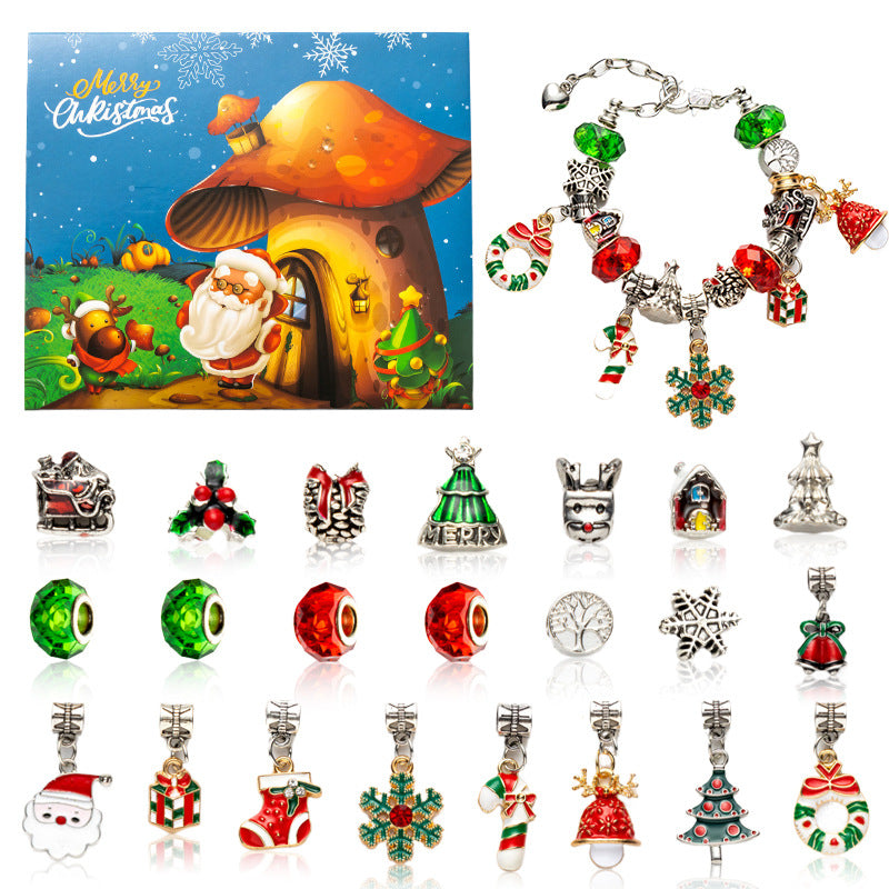Calendario Adviento Joyas Casita Seta Rojo y Verde – Pulsera y Charms