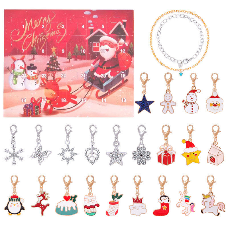 Calendario Adviento Joyas Papá Noel Trineo Rosa – Pulsera y Charms