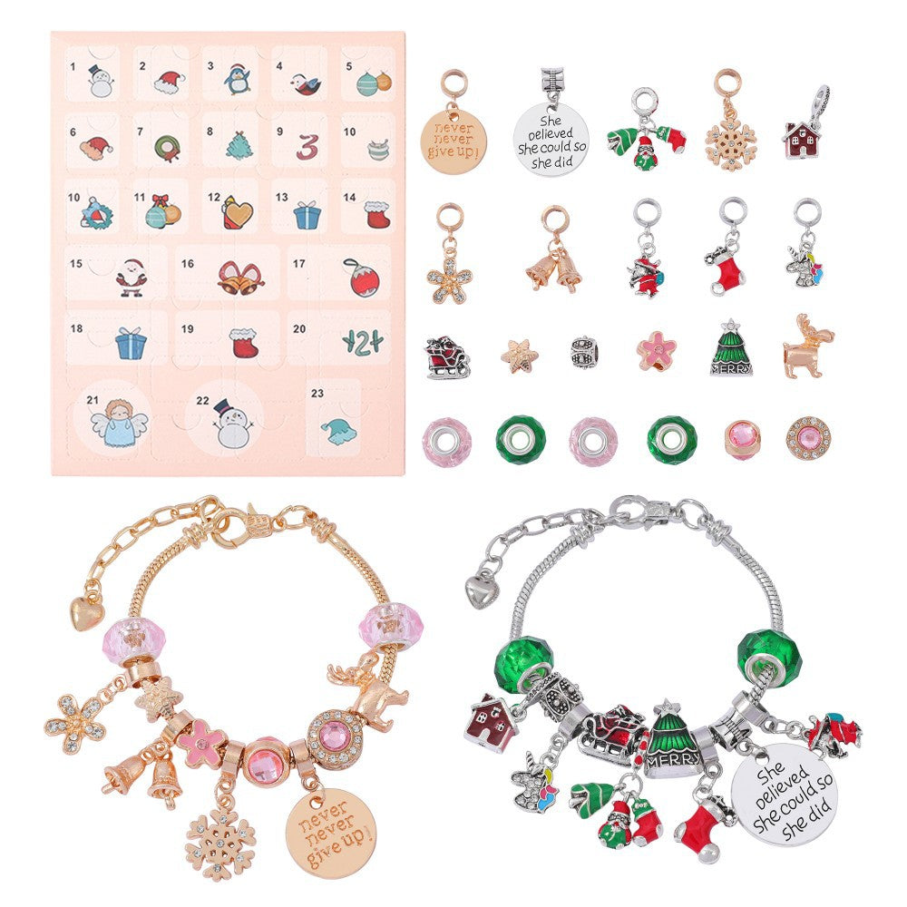 Calendario Adviento Joyas Rosa Pastel She Believed – Pulsera y Charms