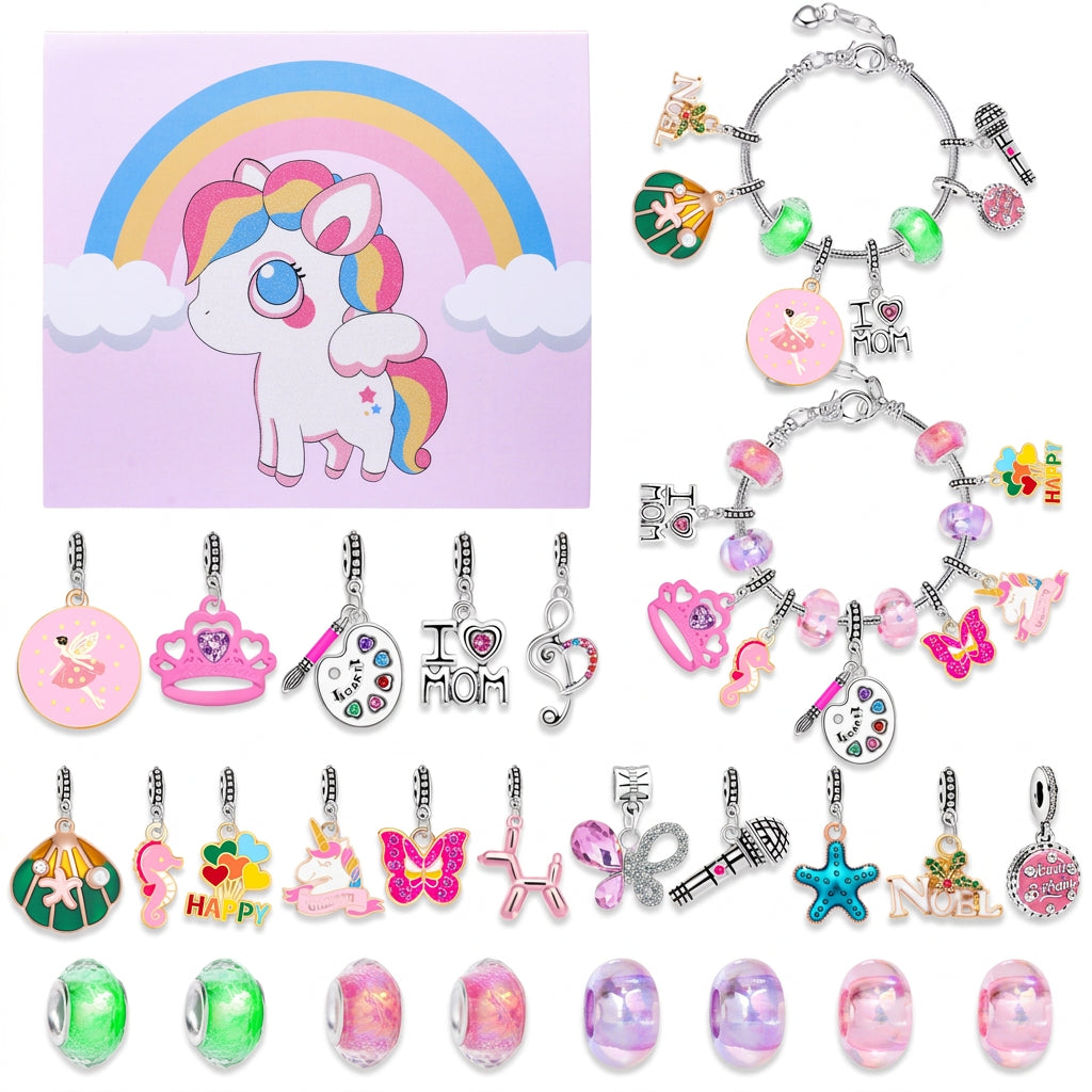 Calendario Adviento Joyas Unicornio Arcoíris – Pulsera y Charms