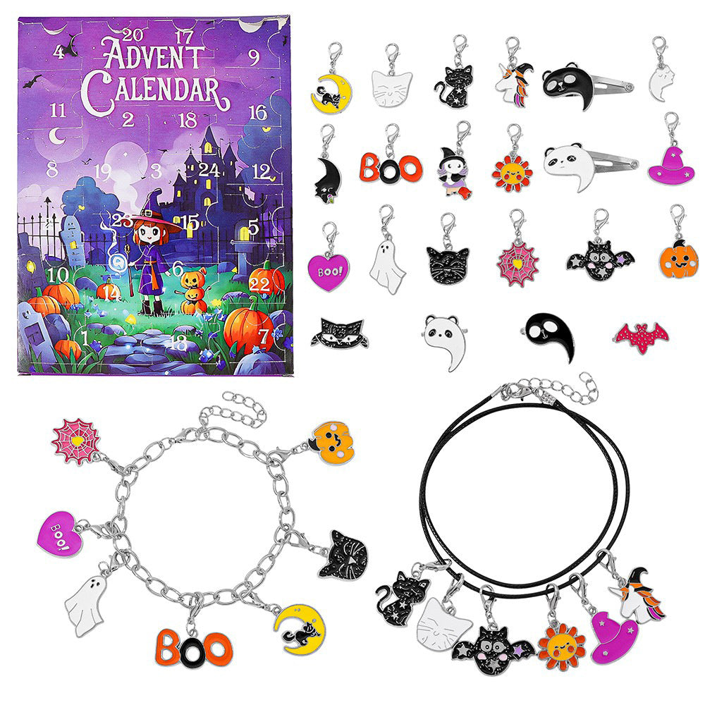 Calendario Halloween Joyas Bruja y Gatos Negros – Pulsera y Charms