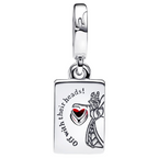 Charm Pandora Colgante Doble Reina de Corazones de Disney en Plata de Primera Ley