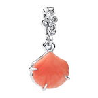Dubbele Pandora Schelp Hanger in Koraal en 925 Sterling Zilver