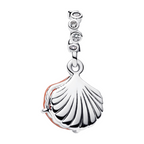 Dubbele Pandora Schelp Hanger in Koraal en 925 Sterling Zilver