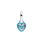 Charm Mini Hangertje Pandora Hart in Turquoise en 925 Zilver
