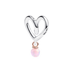 Charm Pandora Hart Omwikkeld Bicolor in Sterling Zilver
