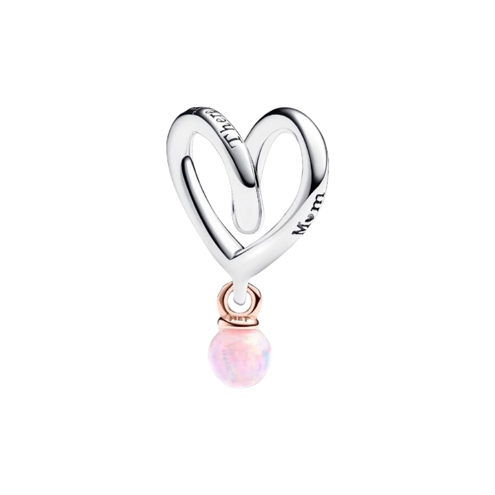 Charm Pandora Hart Omwikkeld Bicolor in Sterling Zilver