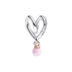 Charm Pandora Hart Omwikkeld Bicolor in Sterling Zilver