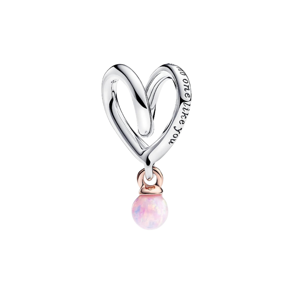 Charm Pandora Hart Omwikkeld Bicolor in Sterling Zilver