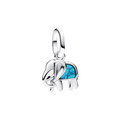 Charm Mini Colgante Pandora Elefante Azul Turquesa en Plata de Primera Ley
