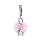 Charm Pandora Colgante Corazón Opalescente Mamá en Plata de Primera Ley