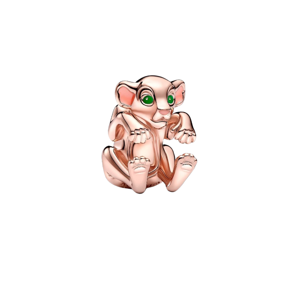 Charm Pandora Nala de El Rey León de Disney con Baño de Oro Rosa