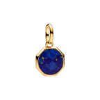 Charm Mini Medaillon Graveren Blauw Pandora ME met 14k Gouden Coating