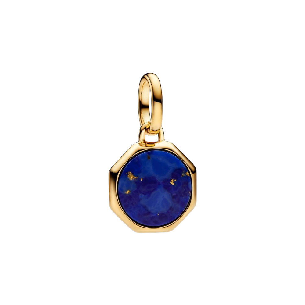 Charm Mini Medallón Grabable Azul Pandora ME con Recubrimiento en Oro de 14k