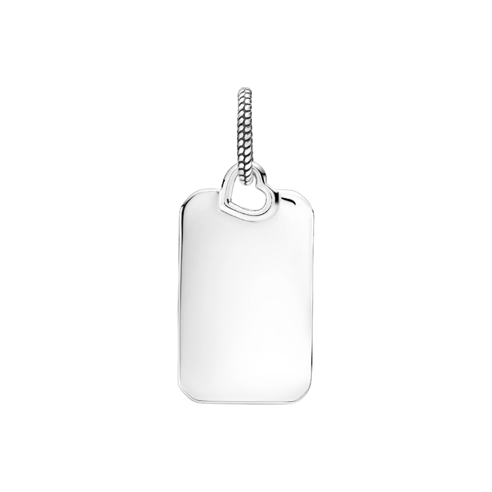 Pandora Anhänger Gravierbarer rechteckiger Tag – Sterling-Silber