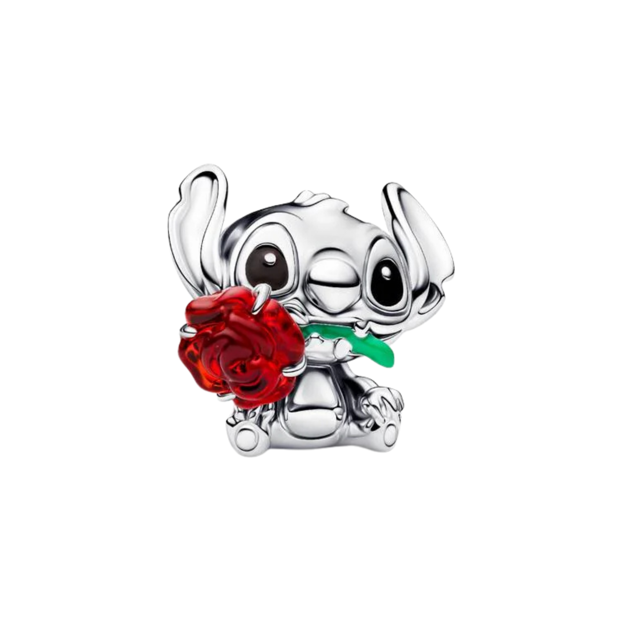Charm Pandora Stitch Disney con Cristal de Murano Rosa – Colgante Compatible para Pulseras