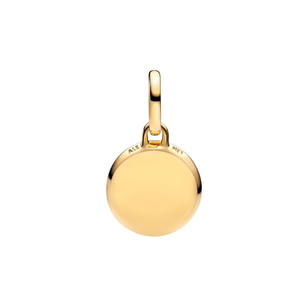 Charm Mini Medallón Grabable Pandora ME Verde con Recubrimiento en Oro de 14k