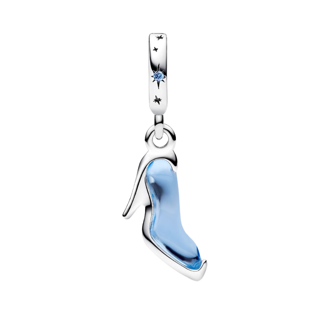 Charm Pandora Colgante Zapato de Cristal La Cenicienta Disney – Plata de Ley y Detalles en Cristal Azul
